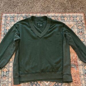 Aerie Forest Green V-Neck Sweatshirt